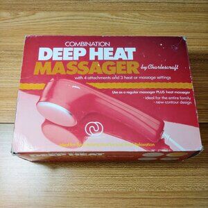 Charlescraft‎ Deep Heat Massager All 4 Attachments 3 Settings Vibrating VTG